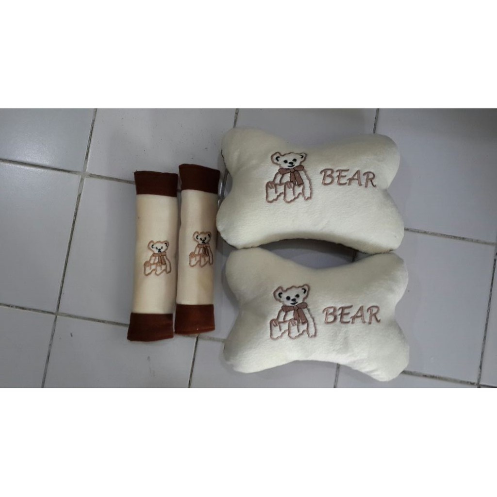 Bantal Mobil 2 in 1 Exclusive Bear Krem