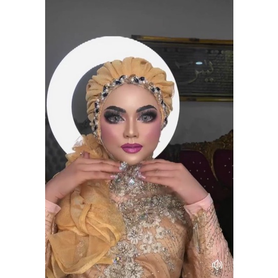 SLAYER VEIL HIJAB INSTAN PENGANTIN MOTIF PRINSES