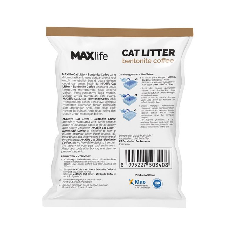 MAXlife cat litter coffe 10L pasir kucing wangi gumpal