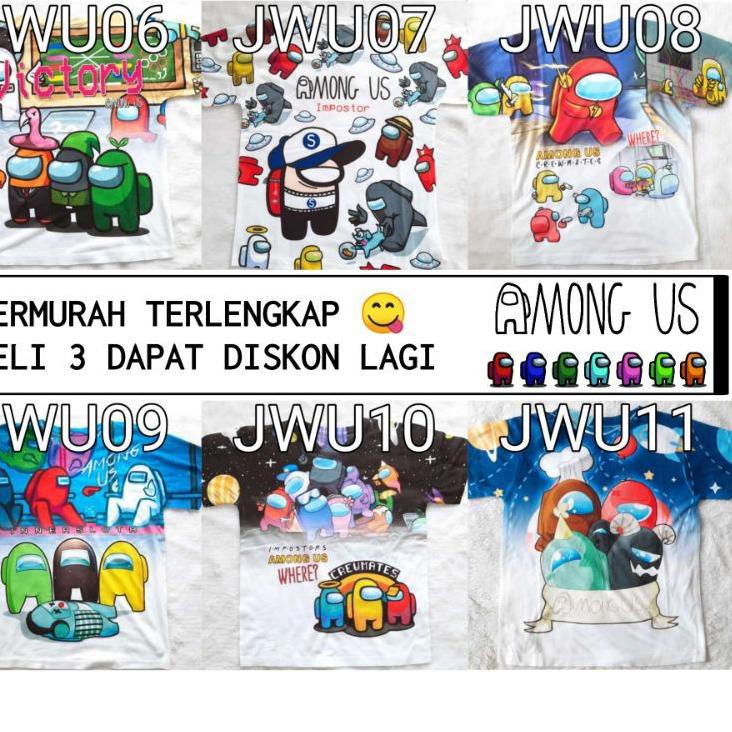 4.4 Product HOT KAOS ANAK TANGGUNG AMONG US SIZE 16 18 20 FULL PRINT PUTIH THAI GROSIR BAJU COWOK AM