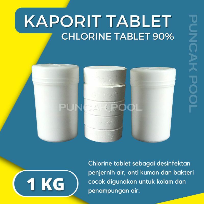 Kaporit tablet 90% / Klorin tablet / Penjernih Air / Kaporit tablet