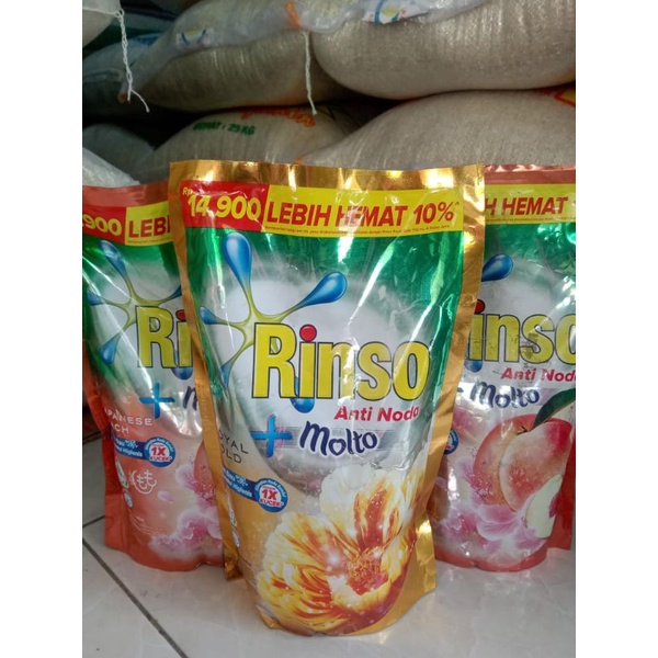RINSO CAIR + MOLTO ANTI NODA 625 ML  MURAH PRODUK ASLI KEMASAN REFILL
