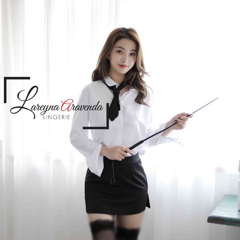 Lingerie Set Lingerie + Dasi Seksi Model Cosplay Sexy Secretary LG277(H4U8) Baju Tidur Wanita Linger