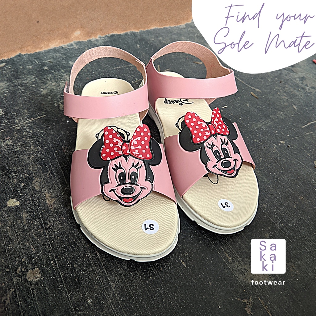 TERMURAH DISNEY - Sandal Anak Perempuan Slingback Tali Belakang Sandal Karakter Mickey Mouse Usia 3 Tahun Keatas Sandal Anak Balita Murah