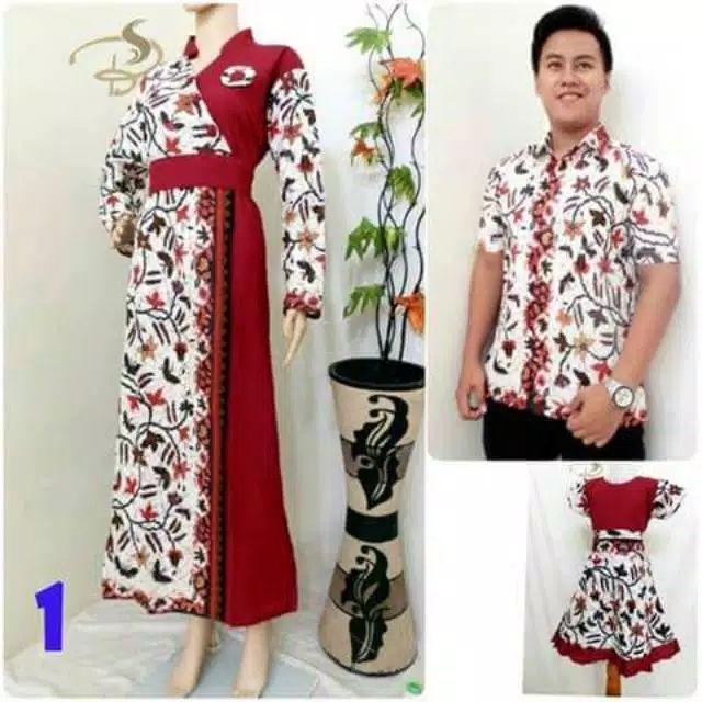 Gamis Syari Atasan Couple Sarimbit Batik Ramadhani Lita Prada
