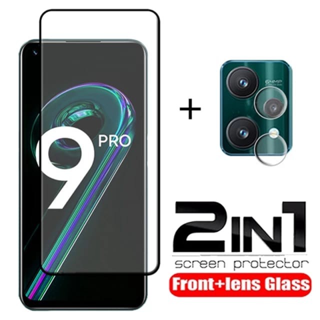 REALME 9i 9 4G / REALME 9 PRO / REALME 9 PRO PLUS TEMPERED GLASS 2IN1 FULL LAYAR &amp; KAMERA