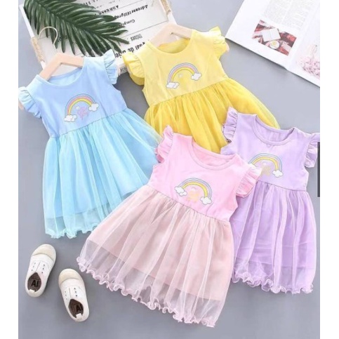 Baju Anak Perempuan Kaos Baju Setelan Dress Bayi Colourfull (1 Tahun - 3 Tahun)