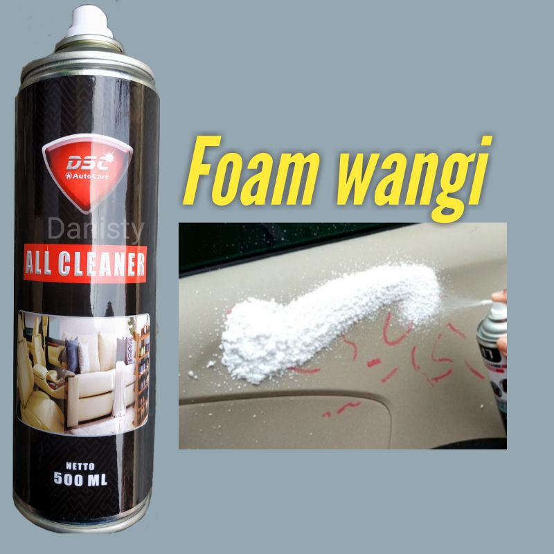 All clear foam ajaib pembersih noda kuning DSC jumbo 500 ml  gratis kain micro pembersih interior