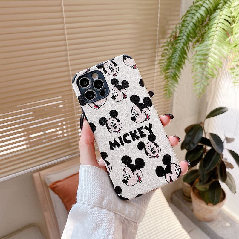 Full Mickey Casing iP iPhone 6 6S 7 8 + Plus X XR SE 2020 XS Max 11 12 mini Pro Max Fine Hole Soft Case