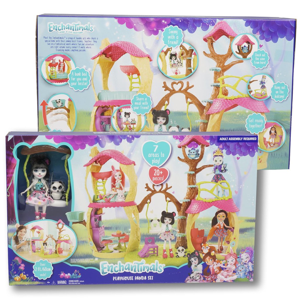enchantimals playhouse panda set mainan rumah boneka like barbie house original mattel enchantimal shopee indonesia