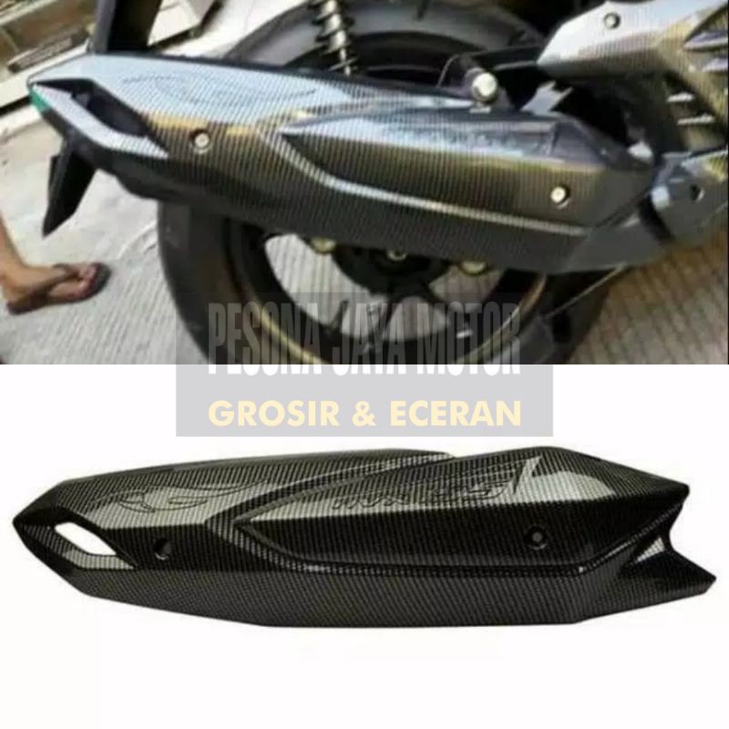 Cover Knalpot Aerox Tutup Knalpot Aerox Karbon Merk Nemo Original