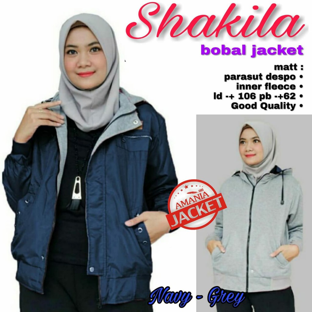 shakila bobal jakcet | jaket wanita bolak balik parasut