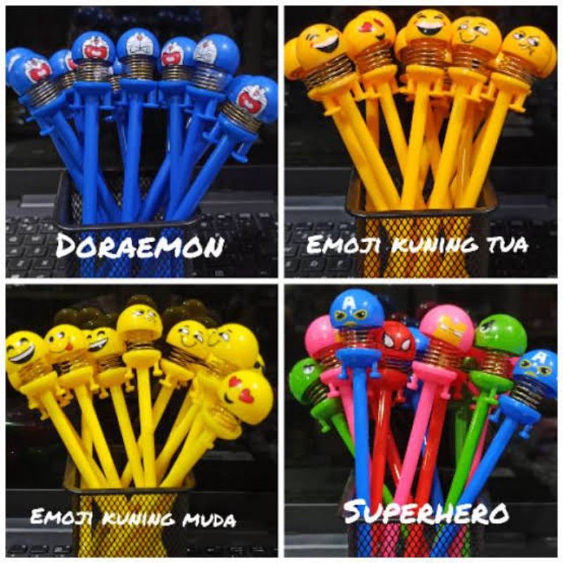 

Pena pulpen emoji spring doll motif
