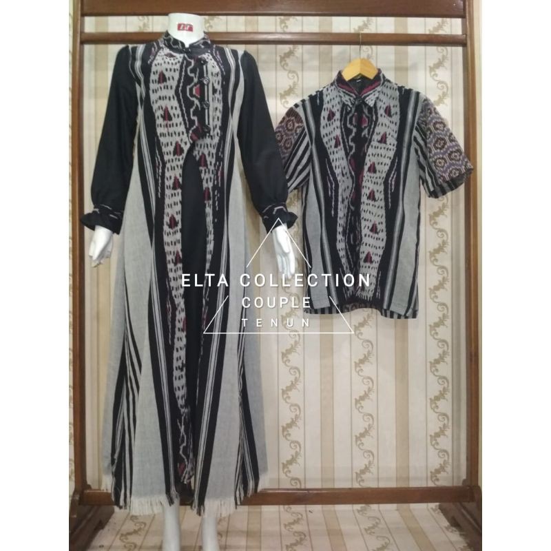 SARIMBIT TENUN COUPLE GAMIS DAN KEMEJA TENUN MEWAH