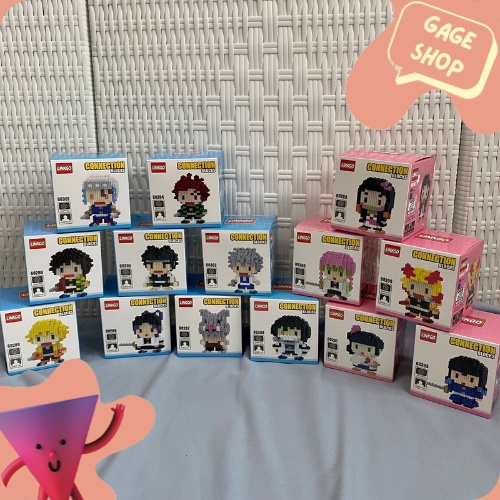 mainan balak susun lego menuyus karakter kimetsu no yaiba demon slayer mini anime mainan anak lucu f