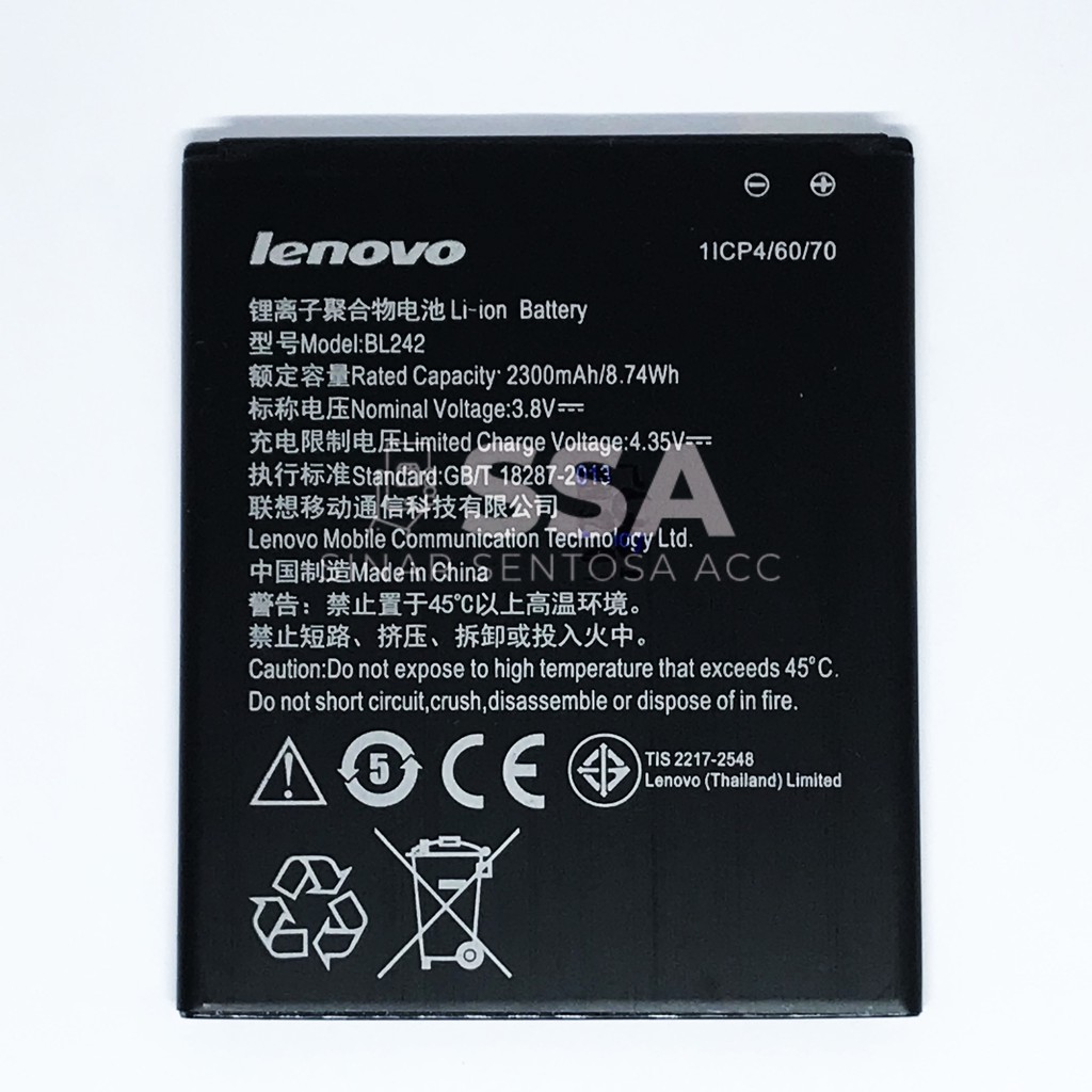 Baterai Original 100% Lenovo BL242 A6000 A6000+ A6010 A6020 A6600 A6600+ A2020 VIBE C K3 K3T A6000 PLUS A6600 PLUS