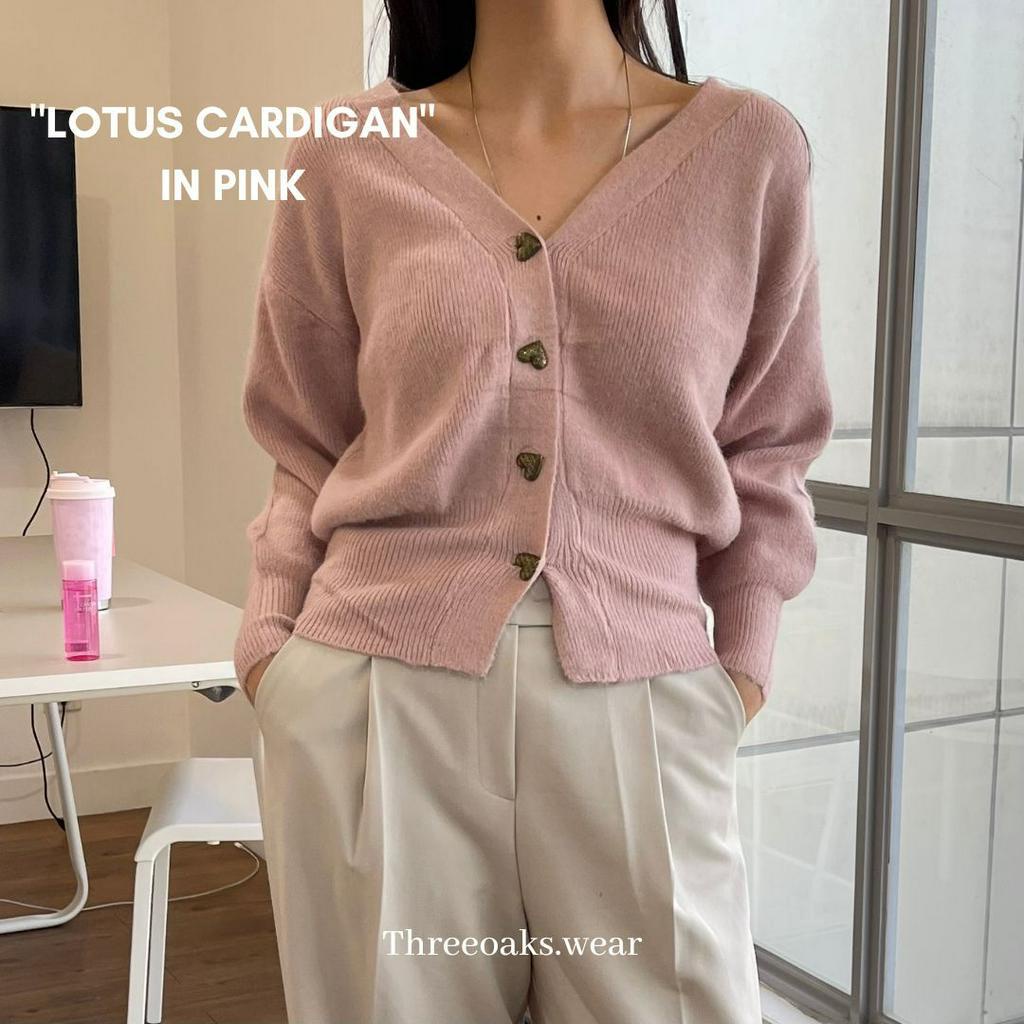 LOTUS CARDIGAN - Kardigan rajut Impor Premium Kancing Hati Love Korean Style