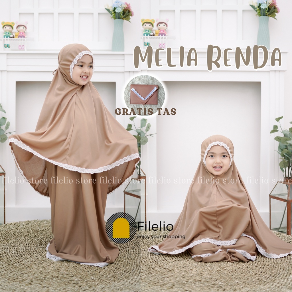 Mukenah Anak Melia Renda / Mukenah Anak Usia 5 - 8 Th / Mukena Anak Murah