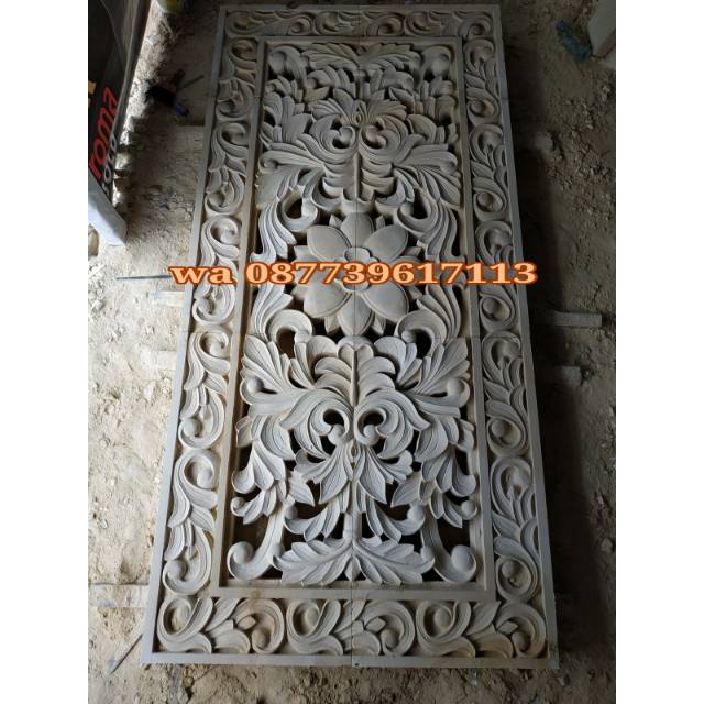 kerajian batu ukir relief ornamen lampion loster dll