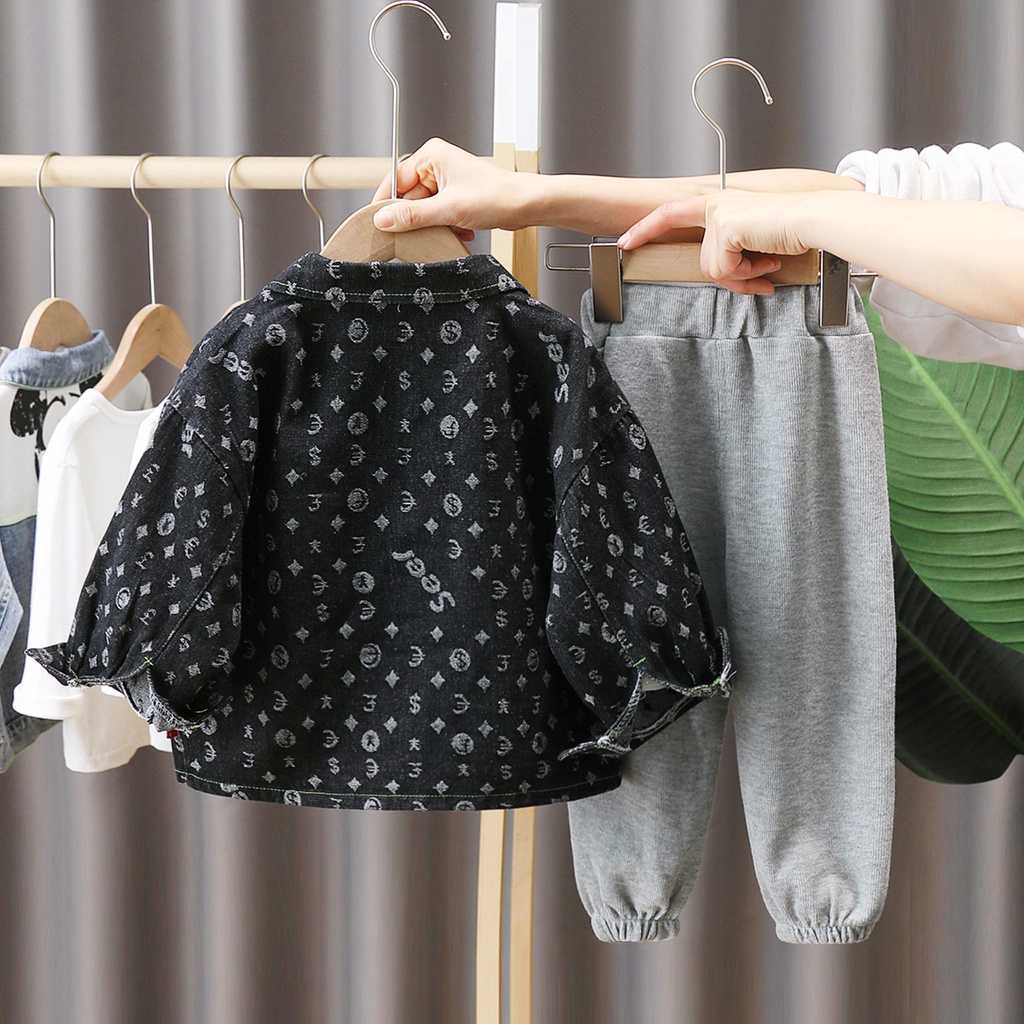 COD setelan anak laki laki import 3pcs jaket denim baju celana panjang anak laki laki baju fashion import fashion anak korea setelan anak laki laki impor Kidzy co-1
