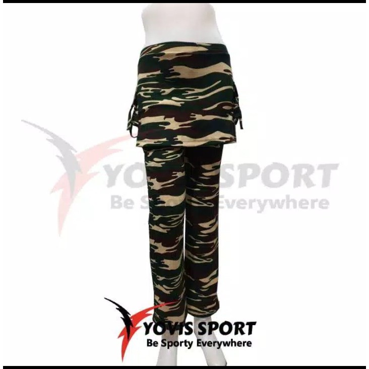 *CELANA ROK SENAM WANITA NON KANTONG LORENG ARMY YOVIS SPORT*