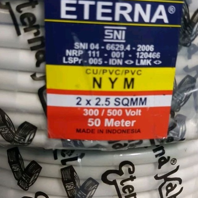 Kabel listrik eterna NYM 2x2.5 Kabel Eterna permeter