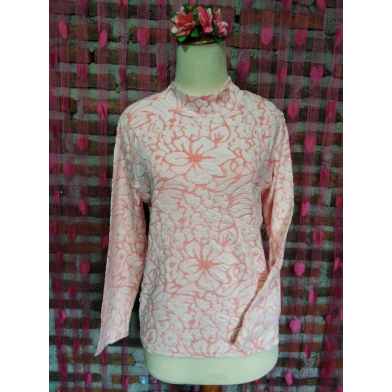 Baju Rajut Lengan Panjang/Motif Bunga Timbul/Baju Rajut Import Murah