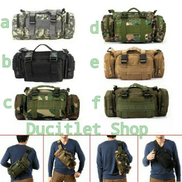 Tas/Bag/Waist bag/WaistBag Army Tactical Selempang/Punggung/Pinggang Import