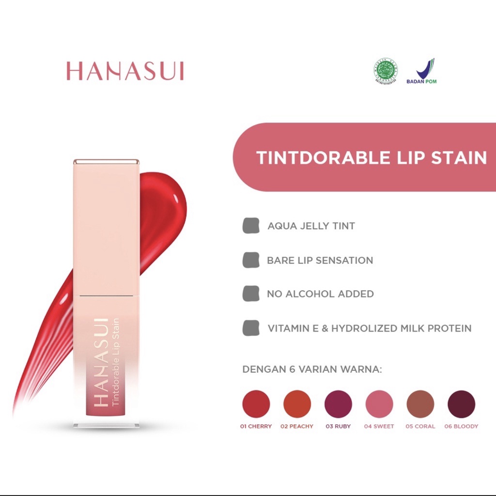 Hanasui Tintdorable Lip Stain - Lip Tint 10ml