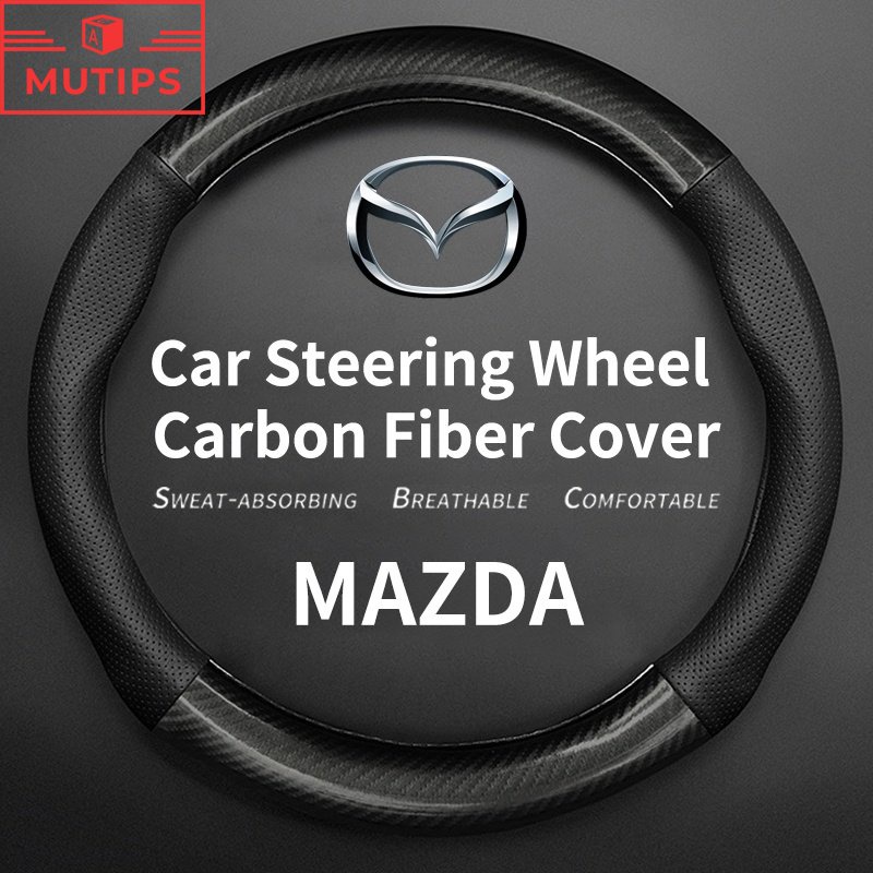 Cover Stir Mobil Bahan Kulit carbon fiber Untuk Mazda 2 3 CX5 CX30 CX8 CX3 Mazda2 6 5 bl gh gp