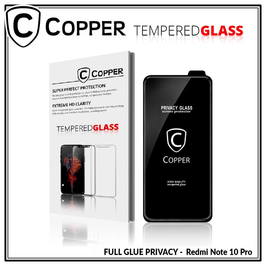 Redmi Note 10 Pro - COPPER Tempered Glass Privacy Anti Spy