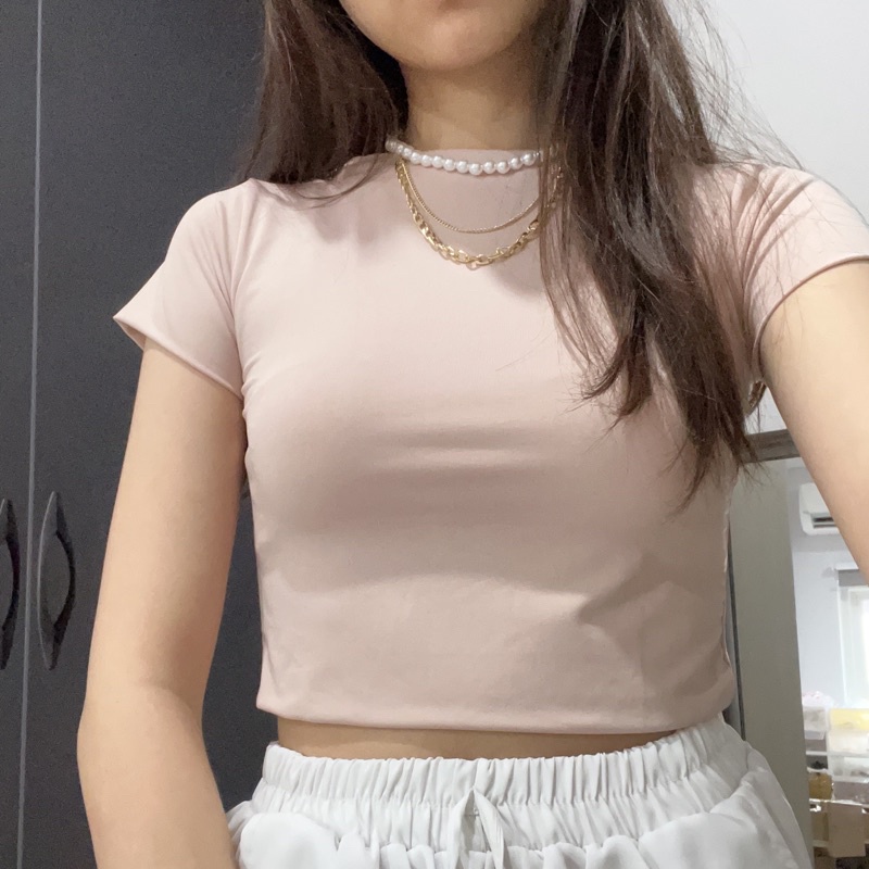 Basic Crop Tee / Crop Top Tee / Tank Top Korea / Kamisol tanktop / Camisole Tanktop / Atasan Korea / Atasan Crop / Crop Tee 2 Layer Jersey Double Layer / Crop Top / Tengtop Korea / Tangtop Korea