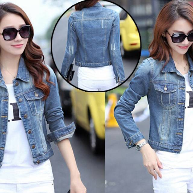 Ts@Jaket felicia tua Jaket jeans wash ld100cm pj50cm