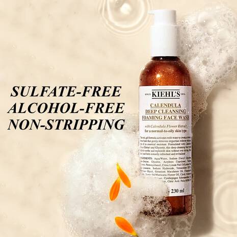 Kiehls Calendula Herbal Extract Alcohol Free Toner Traverl Size 40ML / Full Size 250ML/Calendula Deep Cleansing Foaming Face Wash 230ML