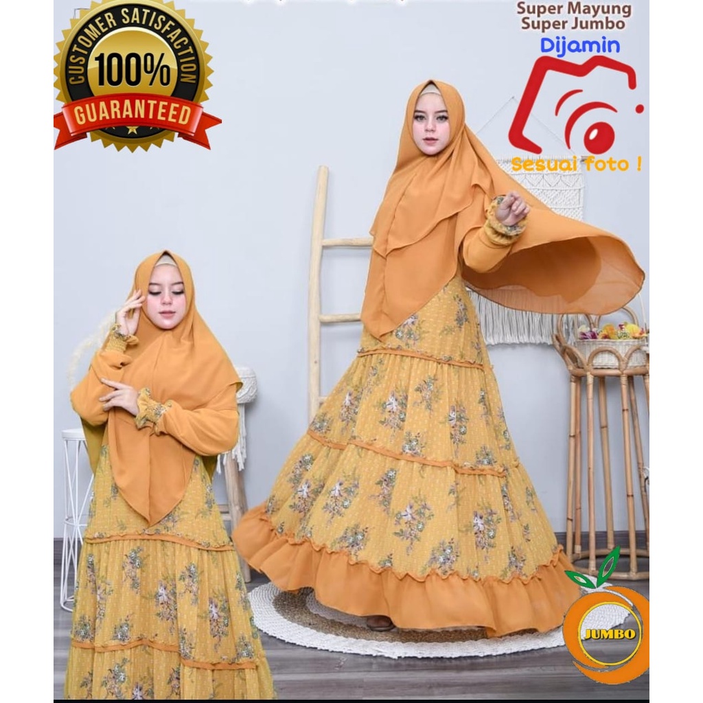 GAMIS SYARI JUMBO LD 130 BAJU SYARI JUMBO CERUTY BABYDOLL GAMIS POLOS JUMBO SYARI PESTA SONKA