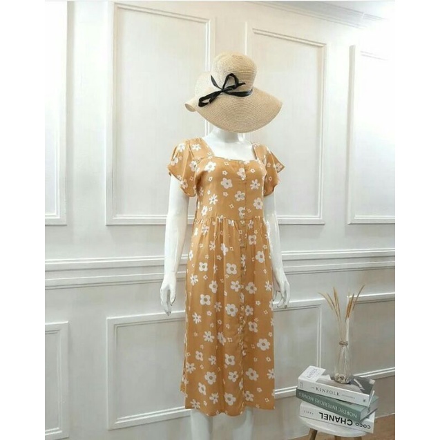 Yona Dress / Daster Kerut Seksi Sebetis Busui Kekinian