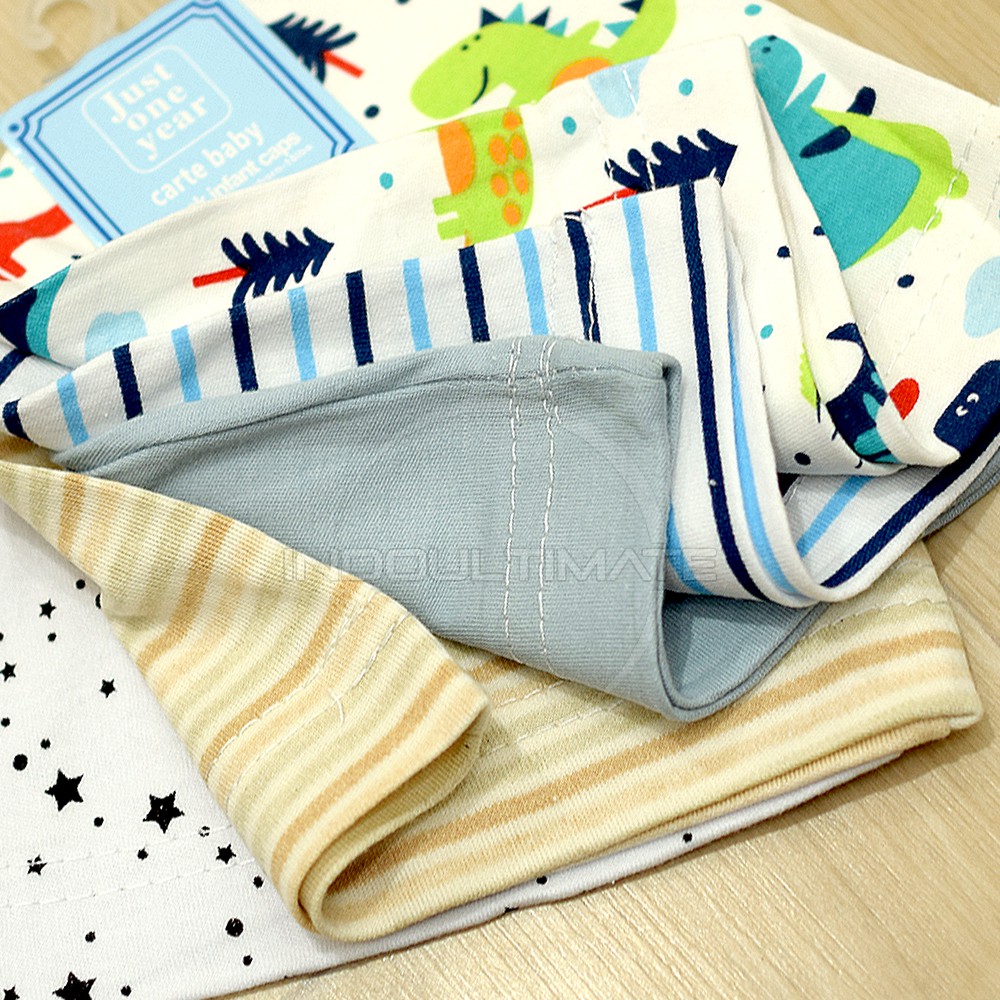 Topi Kupluk Bayi 5in1 100% COTTON BH-96A Topi Bayi isi 5 Pcs Baby Hat New Born Pelindung Kepala Bayi