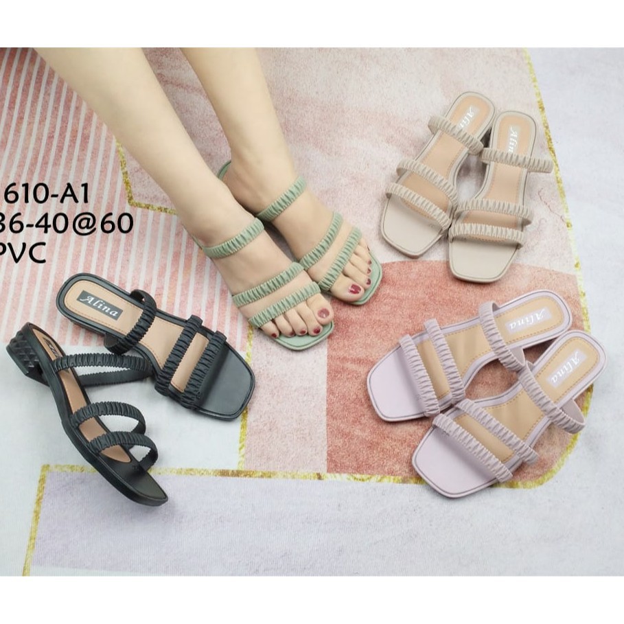 7.7 SALE 1610 - 1a Sandal Heels Wanita Tali Jelly import FAULA