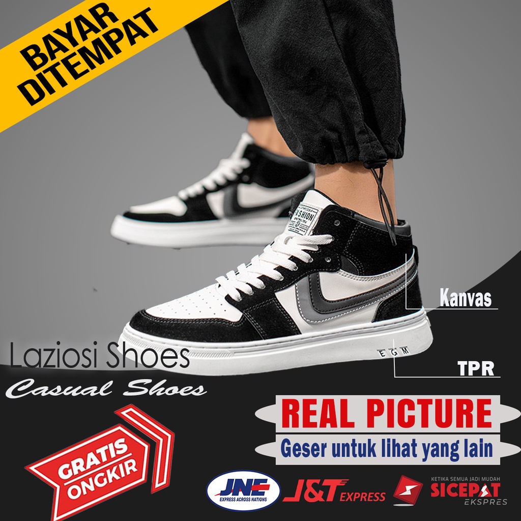 Sepatu Sneakers Import EGM Contreng Pria Original Sneakers Casual Model Sport Keren Terbaru Boots Ke