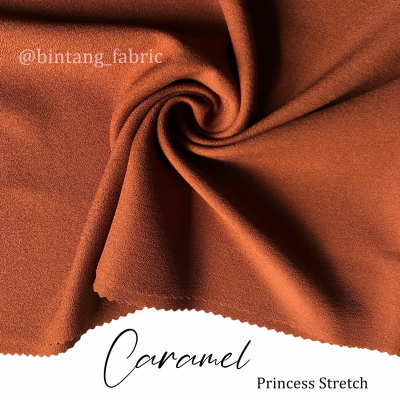 Bahan Kain Princess Stretch Lady Zara 1 meter-Caramel