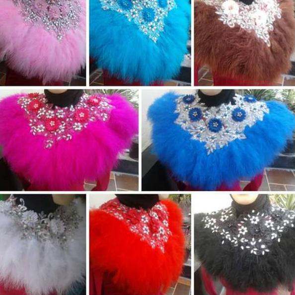 Ready Terjamin balero bulu hiasan dada baju pengantin