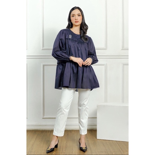 SALE Benang Jarum Ivy Blouse Navy Size S Original by Buttonscarves