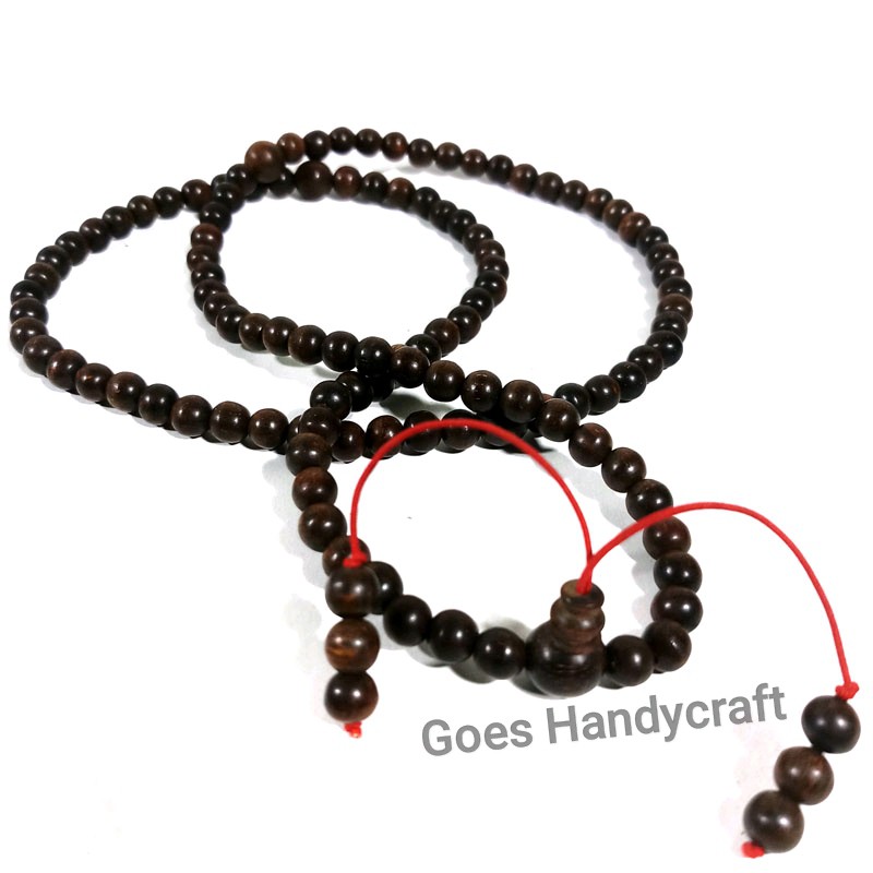 Tasbih budha fosil Kayu gaharu Kalimantan hitam grade A SUPER