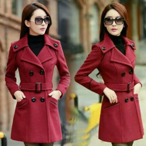 Blazer Wanita Coat Korea Hannara Merah Marun