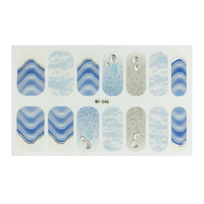 MY032-090 3D Vision Finger Nail Sticker Party Style Nail Art Diamond Pearl Gem Gradient DIY Manicure