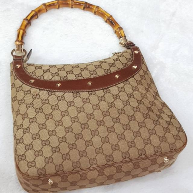 Gucci Bamboo Hobo Monogram Canvas