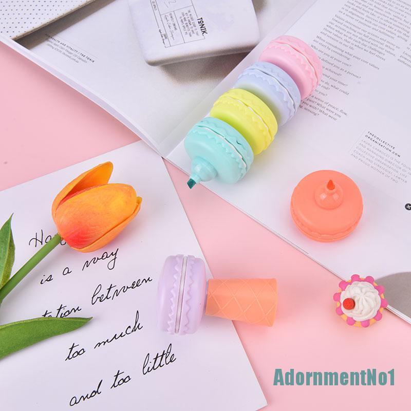 (AdornmentNo1) 6pcs / Set Spidol Highlighter Warna Macaron Fluorescent Untuk Gambar / Dekorasi Kue