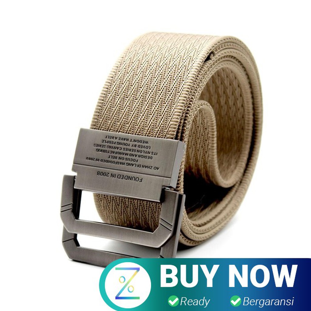 Tali Ikat Pinggang Pria Canvas Buckle Belt Founded in 2008 - Khaki