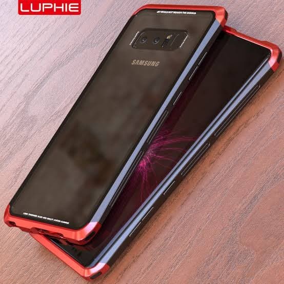 LUPHIE BUMPER CASE SAMSUNG GALAXY NOTE 8 METAL ALUMINIUM GLASS COVER