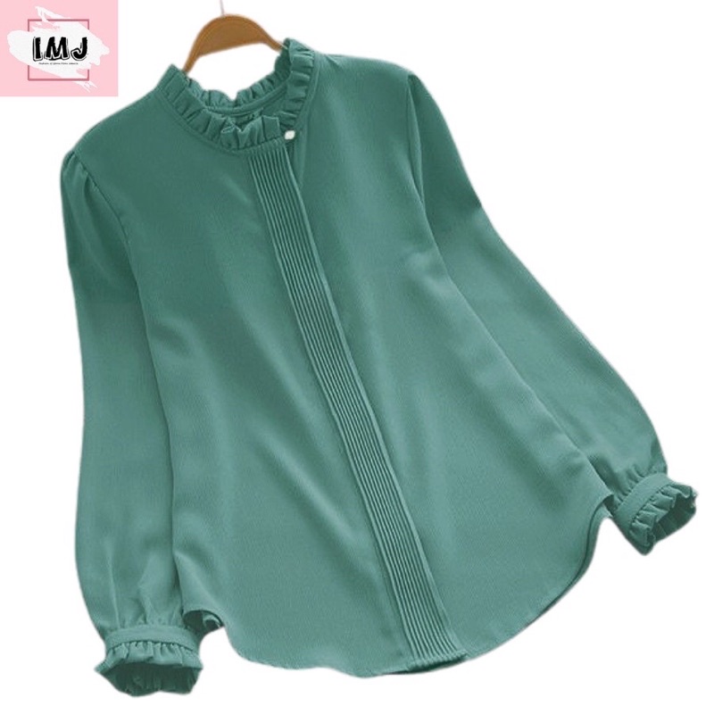 IMJ LILAC baju atasan wanita terbaru blouse korean style blouse wanita lengan panjang import